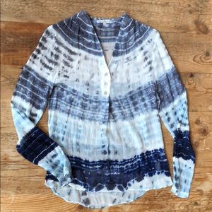 Red Haute Tie Dye Long Sleeve Blouse